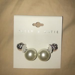 Brand New Pearl and Diamond Earrings